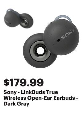 Best Buy Sony - linkbuds true wireless open-ear earbuds - dark gray offer
