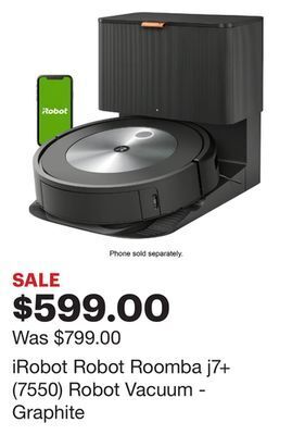 Best Buy Irobot robot roomba j7+ (7550) robot vacuum - graphite offer