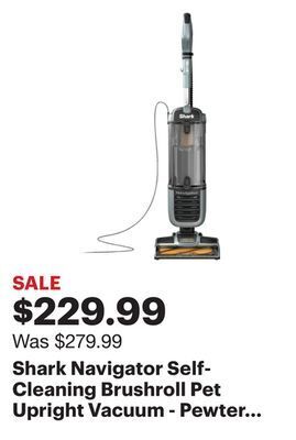 Best Buy Shark navigator self-cleaning brushroll pet upright vacuum - pewter grey metallic offer