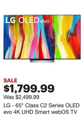 Best Buy Lg - 65" class c2 series oled evo 4k uhd smart webos tv offer