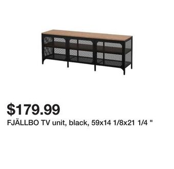 Ikea Fjällbo tv unit, black, 59x14 1/8x21 1/4 " offer