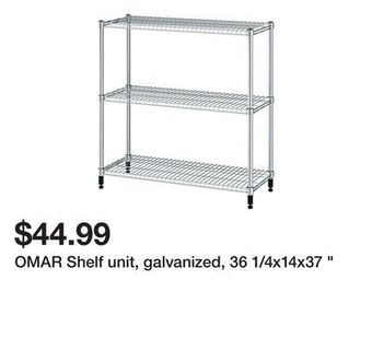 Ikea Omar shelf unit, galvanized, 36 1/4x14x37 " offer