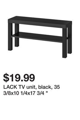 Ikea Lack tv unit, black, 35 3/8x10 1/4x17 3/4 " offer