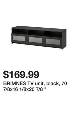 Ikea Brimnes tv unit, black, 70 7/8x16 1/8x20 7/8 " offer