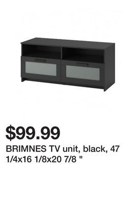 Ikea Brimnes tv unit, black, 47 1/4x16 1/8x20 7/8 " offer