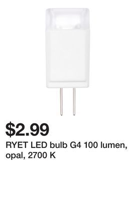 Ikea Ryet led bulb g4 100 lumen, opal, 2700 k offer