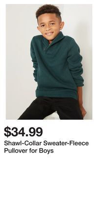 Old Navy Shawl-collar sweater-fleece pullover for boys offer