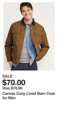 Old Navy Canvas cozy-lined barn coat for men offer