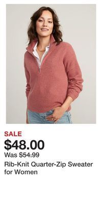 Old Navy Rib-knit quarter-zip sweater for women offer