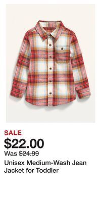 Old Navy Unisex medium-wash jean jacket for toddler offer