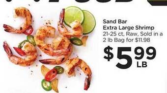 Food 4 Less Sand bar extra large shrimp offer