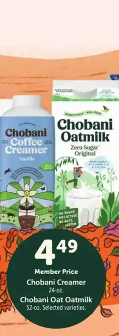 Safeway Chobani creamer, chobani oat oatmilk offer