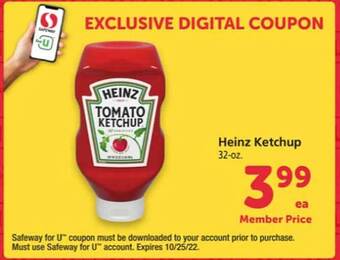 Safeway Heinz ketchup offer