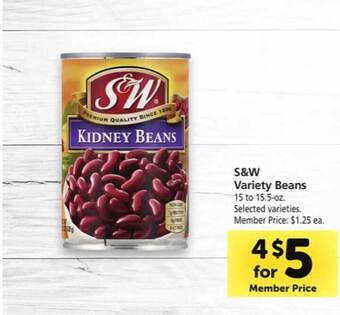 Safeway S&w variety beans offer