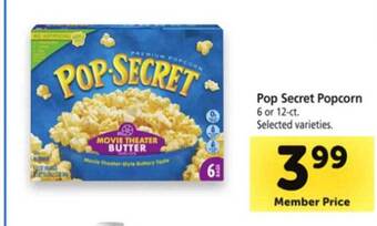 Safeway Pop secret popcorn offer