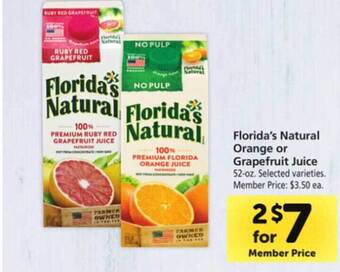 Safeway Florida's natural orange or grapefruit juice offer