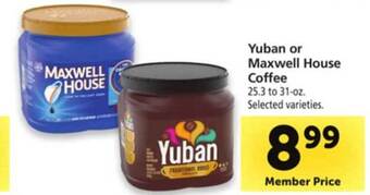 Safeway Yuban or maxwell house coffee offer