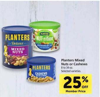 Safeway Planters mixed nuts or cashews offer