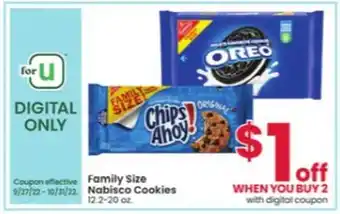 Albertsons Family size nabisco cookies offer