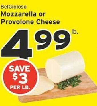 Hannaford Belgioioso mozzarella or provolone cheese offer