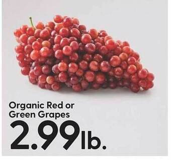 Hy-Vee Organic red or green grapes offer