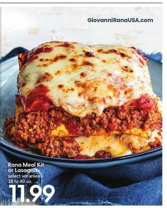 Hy-Vee Rana meal kit or lasagna offer