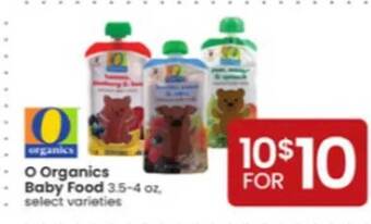 Albertsons O organics baby food offer