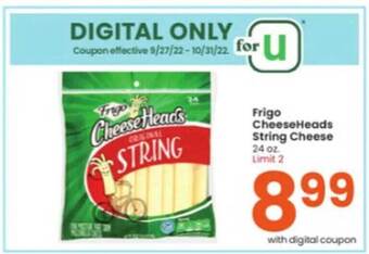 Albertsons Frigo cheeseheads string cheese offer
