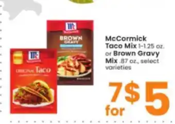 Albertsons Mccormick taco mix or brown gravy mix offer