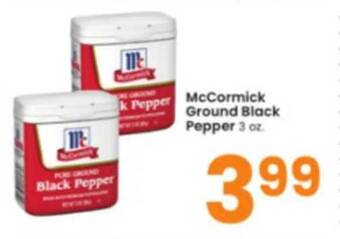 Albertsons Mccormick ground black pepper offer