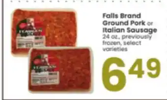 Albertsons Falls brand ground pork or italian sausage offer