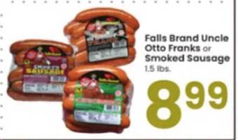 Albertsons Falls brand uncle otto franks or smoked sausage offer