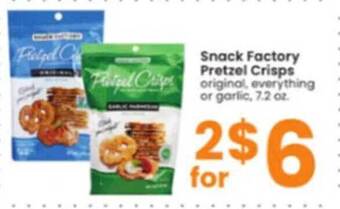 Albertsons Snack factory pretzel crisps offer