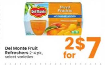 Albertsons Del monte fruit refreshers offer