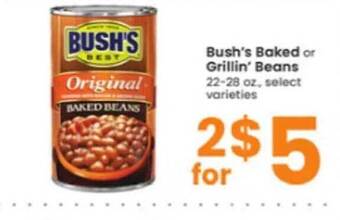 Albertsons Bush's baked or grillin' beans offer