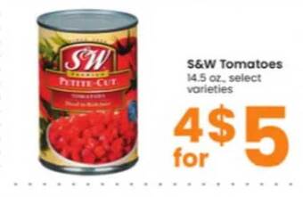 Albertsons S&w tomatoes offer