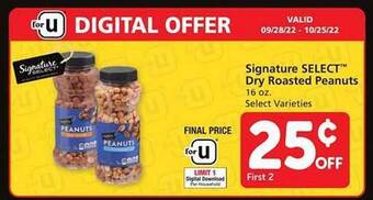 Safeway Signature select dry roasted peanuts offer