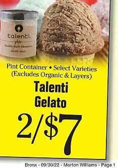 Morton Williams Talenti gelato offer