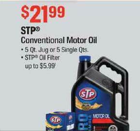 AutoZone Stp Conventional Motor Oil offer