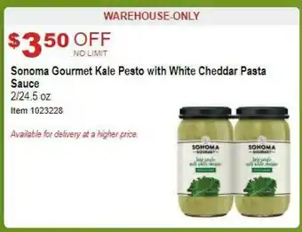Costco Sonoma Gourmet Kale Pesto With White Cheddar Pasta Sauce offer