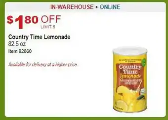 Costco Country Time Lemonade offer