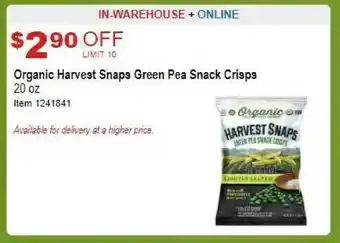 Costco Organic Harvest Snaps Green Pea Snack Crisps offer