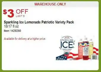 Costco Sparkling Ice Lemonade Patriotic Variety Pack offer