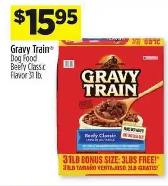 Dollar General Gravy Train Dog Food Beefy Classic Flavor offer