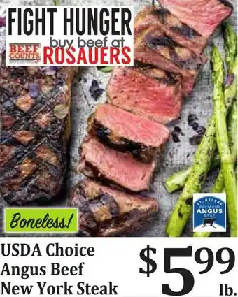 Rosauers Angus Beef New York Steak offer