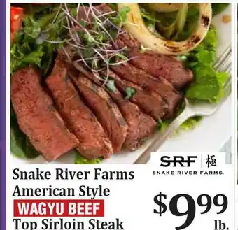 Rosauers Snake River Farms American Style Wagyu Beef Top Sirloin Steak offer