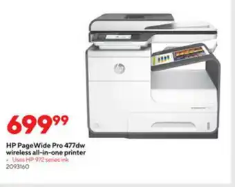 Staples Hp Pagewide Pro 477dw Wireless All-in-one Printer offer