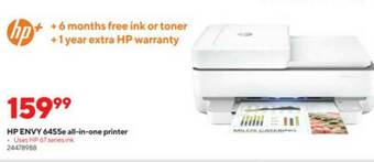 Staples Hp Envy 6455e All-in-one Printer offer