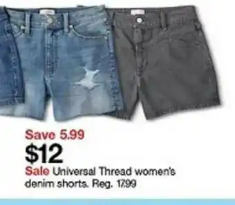 Target Universal Thread Women's Denim Shorts offer