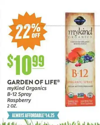 Natural Grocers Garden Of Life Mykind Ornganics B-12 Spray Raspberry offer